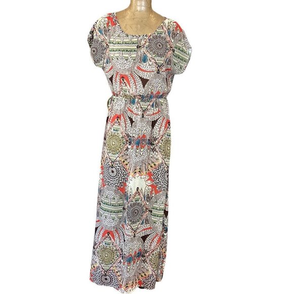 F21/Forever 21 Sheer Chiffon Maxi Dress/Swimsuit Cover-up Sz M #296B - Picture 1 of 6